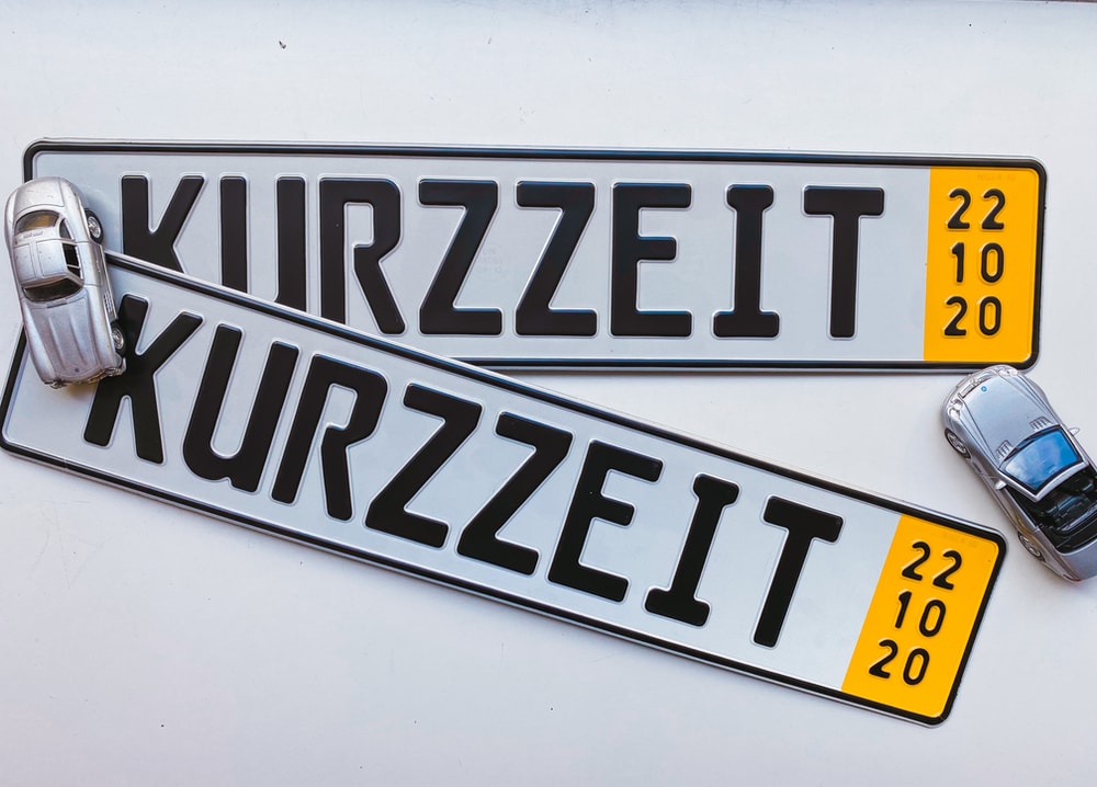 German short-term registration plates